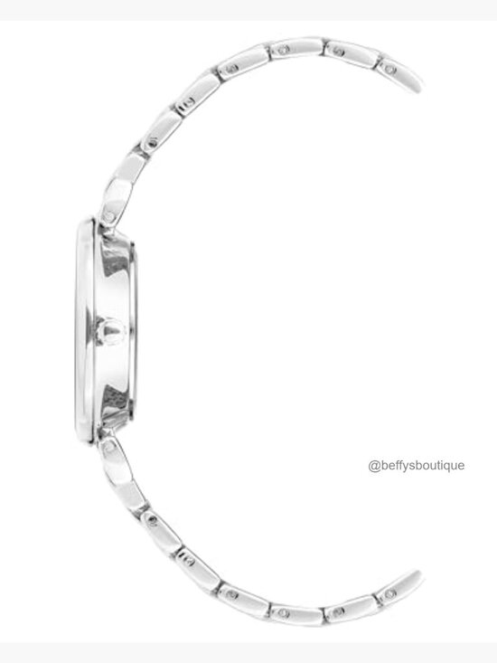 Silver-Tone Watch with Crystals, Roman Numerals, Japanese Quartz Movement, main image 5
